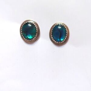 Abalone & Sterling Post Earrings